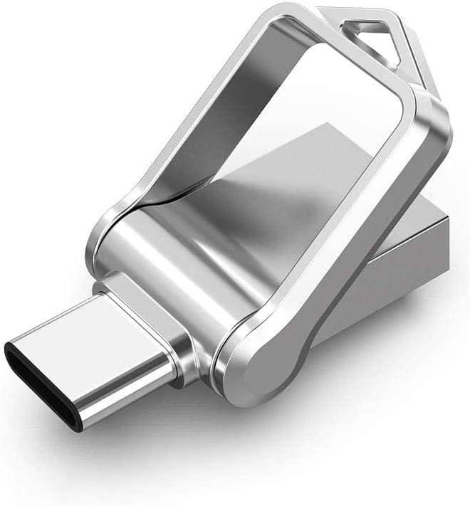 KOOTION USBメモリ 64GB Type Cメモリ USB3.0 2in1 OTG デュアルメモリ メモリースティック キーリング付き 金属 防水360度回転デザイン フラッシュドライブ 高速データ転送 スマホ/Windows/ノートパソコン対応 （シルバー）