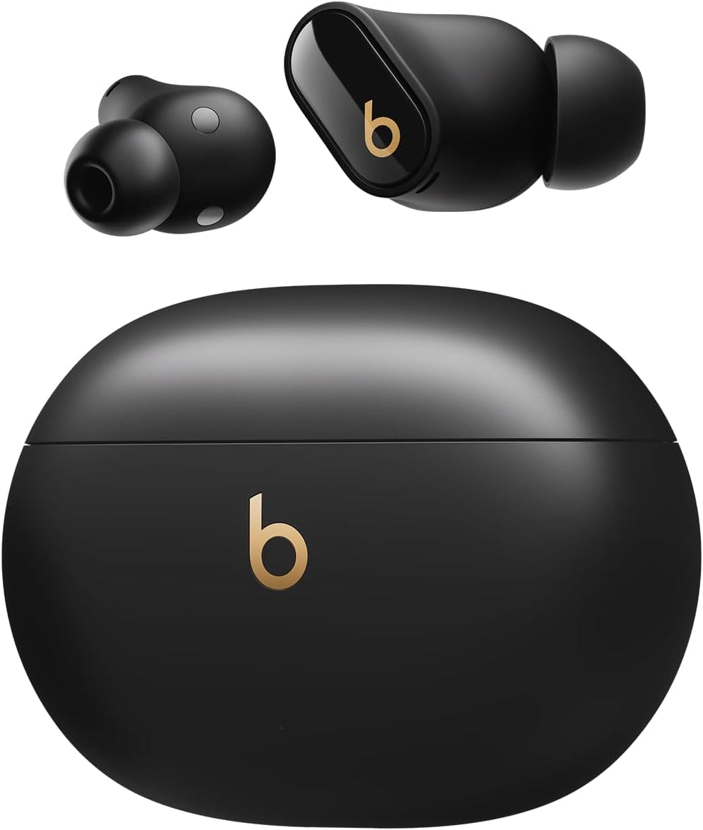 Beats Studio Buds +| ワイヤレスノイズキャンセリングイヤフォン - AppleデバイスとAndroidデバイスで互換性が向上、内蔵マイク、耐汗仕様Bluetoothイヤフォン、空間オーディオ - ブラック/ゴールド