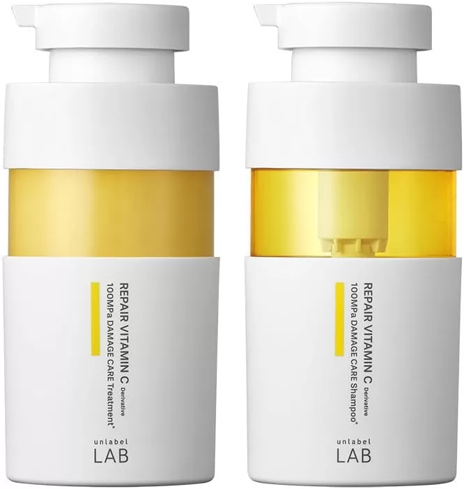 unlabel アンレーベル シャンプー トリートメント セット Vリペア ビタミンC誘導体 シャンプー 400ｍL + トリートメント 400ｍL unlabel LAB 日本製 ヘアケア ビタミンC誘導体 美容液シャンプー 枝毛 切れ毛 アンレーベルラボ