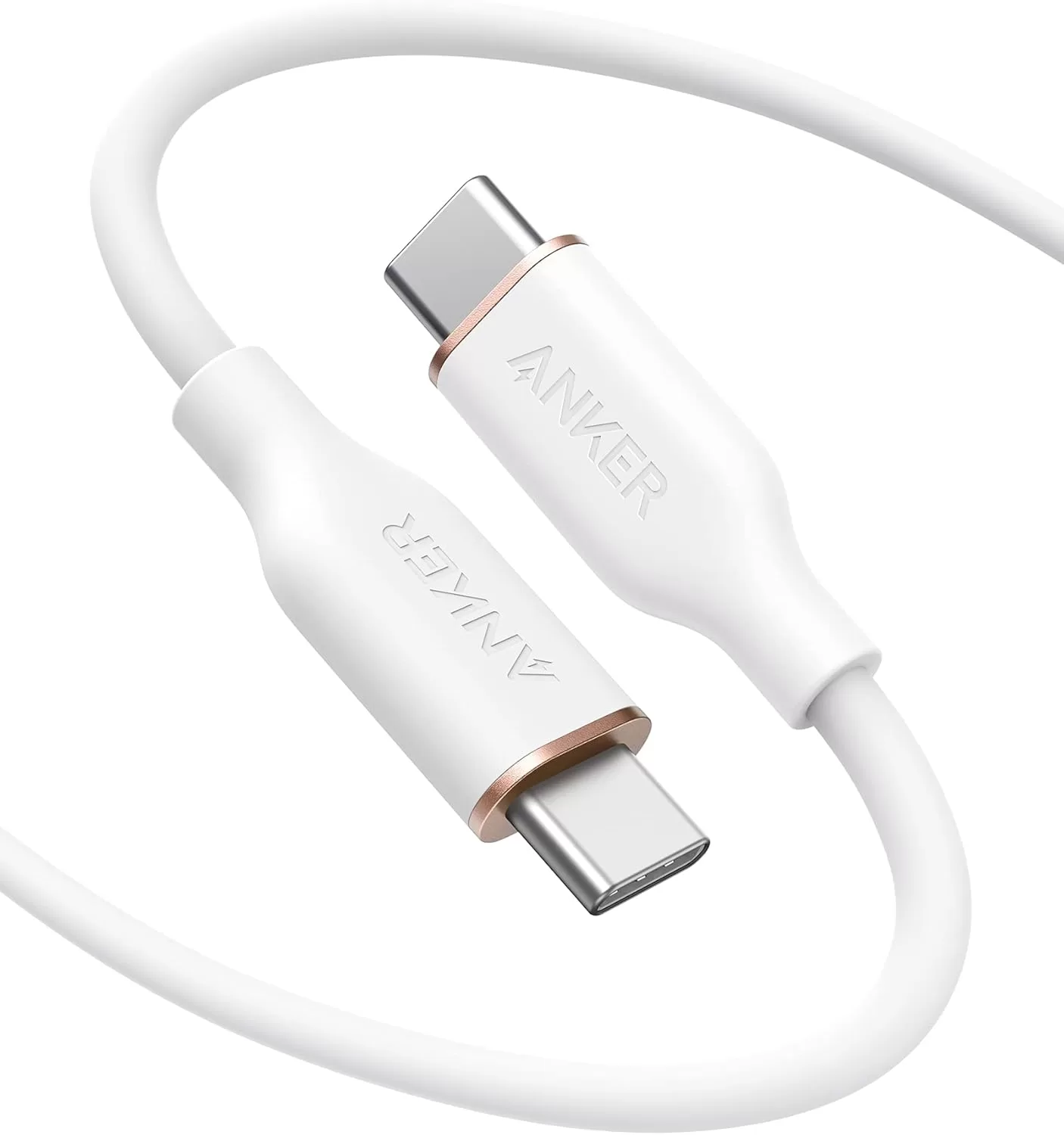 Anker PowerLine III Flow USB-C & USB-C ケーブル Anker絡まないケーブル 240W 結束バンド付き USB PD対応 シリコン素材採用 iPhone 17 / 16 / 15 Galaxy iPad Pro MacBook Pro/Air 各種対応 (1.8m クラウドホワイト)